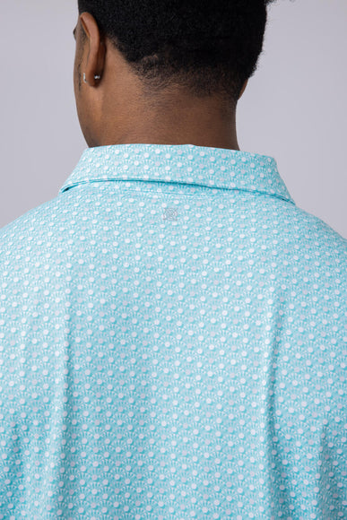 Printed Golf Tees Polo Shirt for Men in Mint