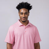 Printed Golf Skull Polo Shirt for Men in Pink