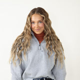 Quarter Zip Fleece Pullover for Women in Heather Grey