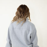 Quarter Zip Fleece Pullover for Women in Heather Grey