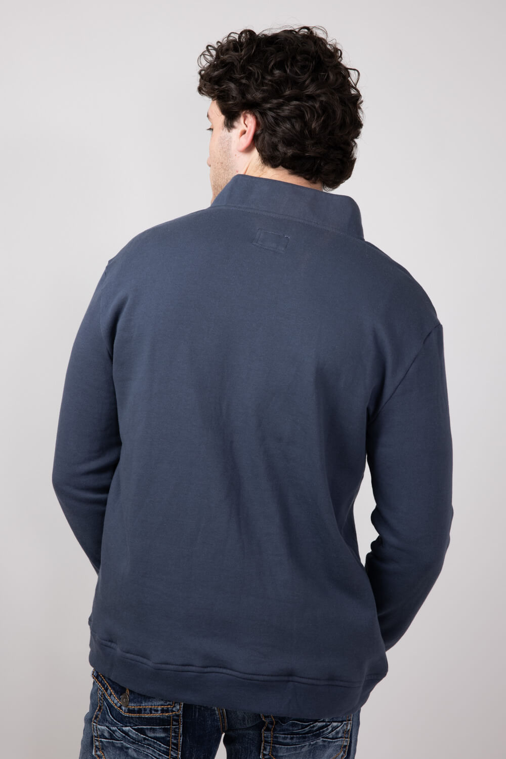 Hallstatt Quarter Zip Fleece Pullover for Men in Denim