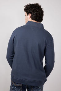 Hallstatt Quarter Zip Fleece Pullover for Men in Denim