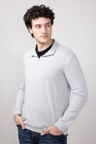 Hallstatt Quarter Zip Fleece Pullover for Men in Gray Cloud