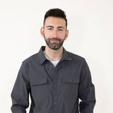 Quick Dry Snap Front Shirt for Men in Grey