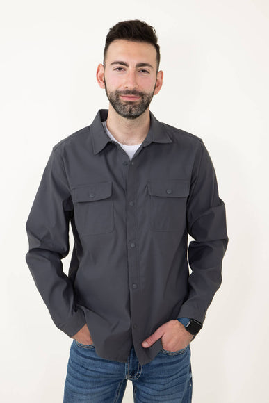 Quick Dry Snap Front Shirt for Men in Grey