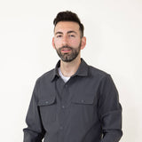 Quick Dry Snap Front Shirt for Men in Grey