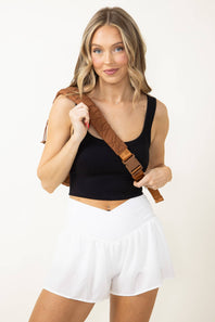 Quilted Puffer Sling Bag for Women in Brown