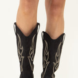 Qupid Montana Tall Western Boots for Women in Black