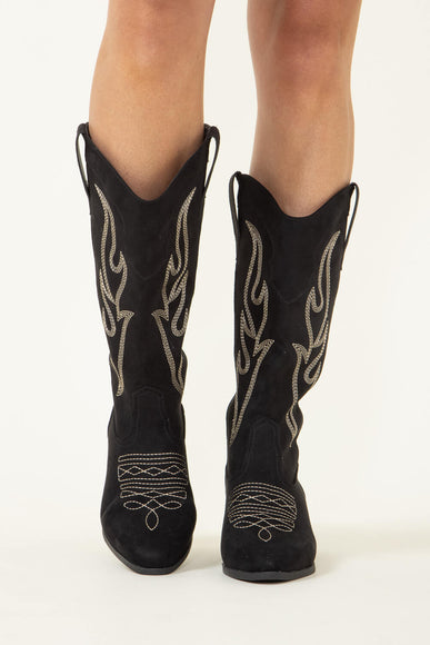 Qupid Montana Tall Western Boots for Women in Black