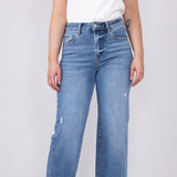 Risen Jeans High Rise Cuffed Wide Leg Jeans for Women