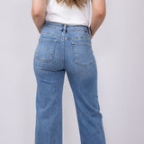 Risen Jeans High Rise Cuffed Wide Leg Jeans for Women