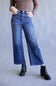 Risen High Rise Crop Wide Jeans for Women in Dark Wash