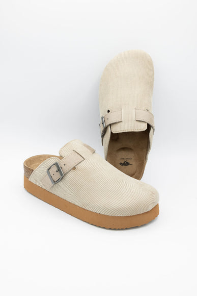 Rocket Dog Abel Plus Corduroy Clogs for Women in Taupe