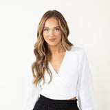 Rokoko Open Tie Back Wrap Top for Women in White