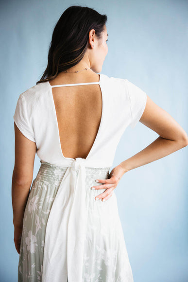 Rokoko Open Back Wrap Top for Women in White