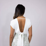 Rokoko Open Back Wrap Top for Women in White