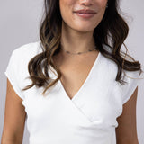 Rokoko Open Back Wrap Top for Women in White