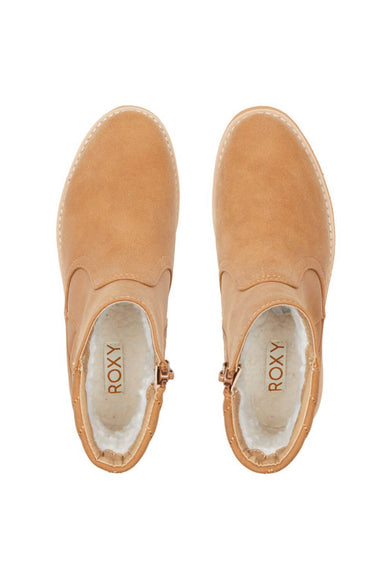 Roxy Shoes Jovie Faux Fur Booties for Women in Tan