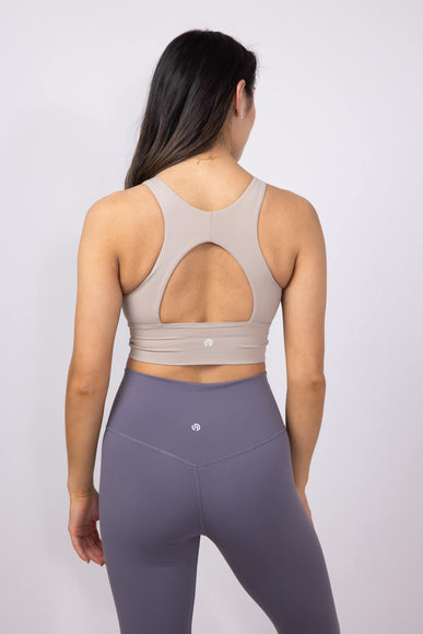 Ruched Racerback Bra for Women in Taupe