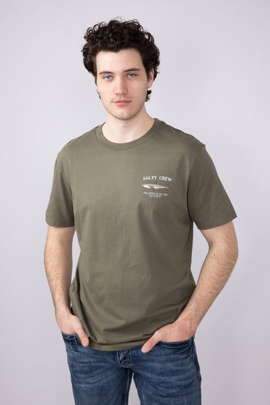 Salty Crew Bruce T-Shirt for Men in Dusty Olive