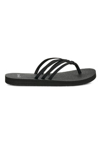 Sanuk Yoga Sandy Flip Flops for Women in Black