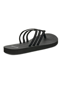 Sanuk Yoga Sandy Flip Flops for Women in Black