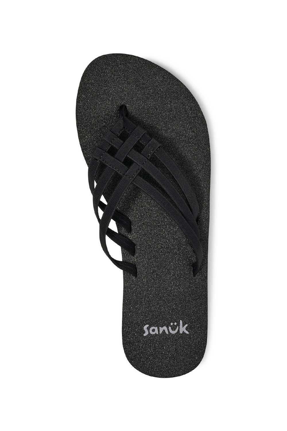 Sanuk Yoga Sandy Flip Flops for Women in Black