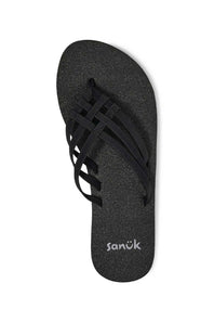 Sanuk Yoga Sandy Flip Flops for Women in Black