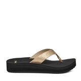 Sanuk Highland Metallic Heeled Flip Flops for Women in Champagne