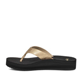 Sanuk Highland Metallic Heeled Flip Flops for Women in Champagne