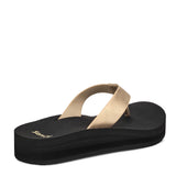 Sanuk Highland Metallic Heeled Flip Flops for Women in Champagne