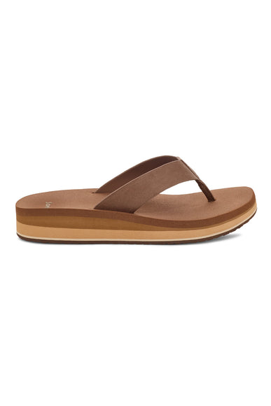 Sanuk Highland Heeled Flip Flops for Women in Brown