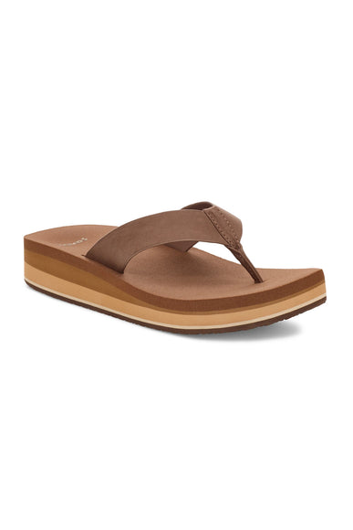 Sanuk Highland Heeled Flip Flops for Women in Brown