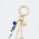 Sardine Blue Heart Purse Charm in Gold
