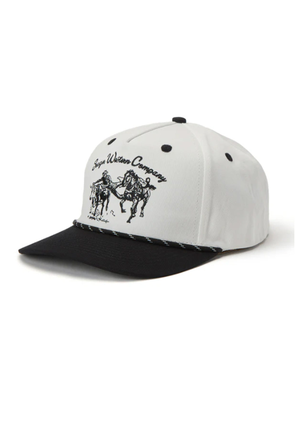 Seager Los Rios Canvas Snapback Hat for Men in Cream/Black