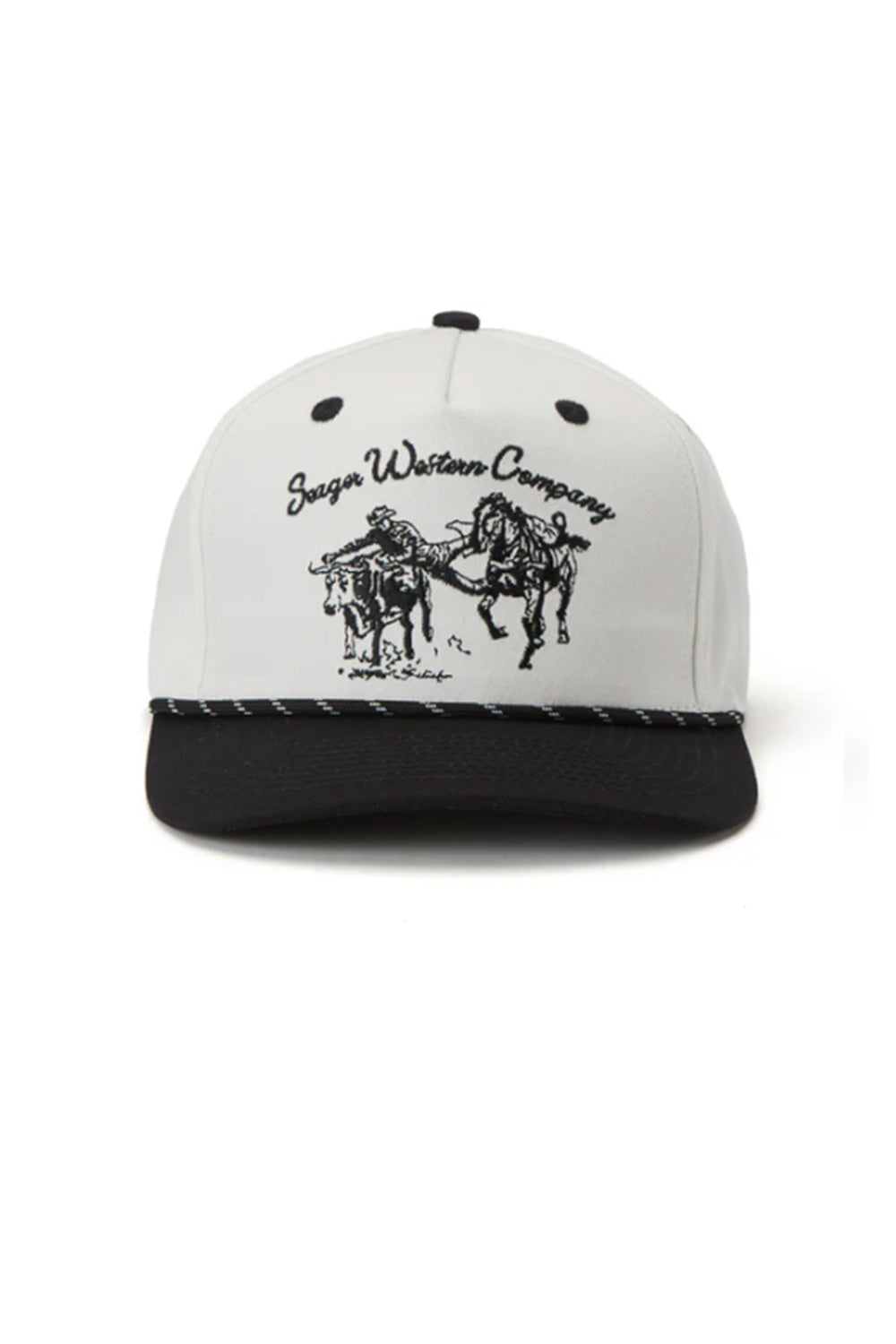 Seager Los Rios Canvas Snapback Hat for Men in Cream/Black