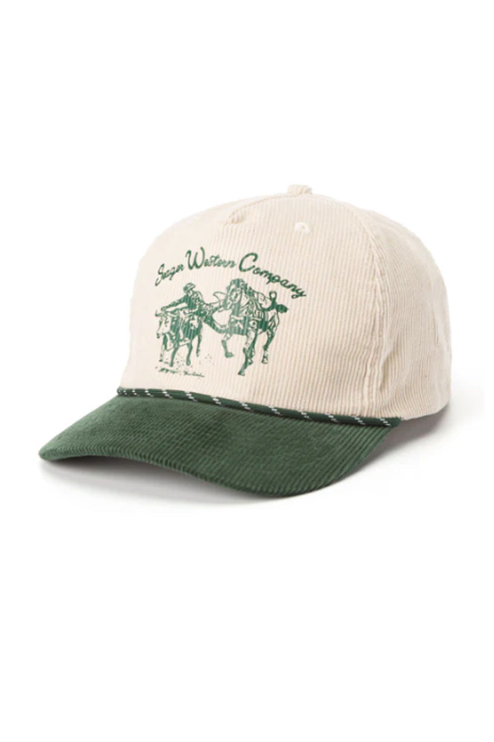 Seager Los Rios Corduroy Snapback Hat for Men in Natural/Green