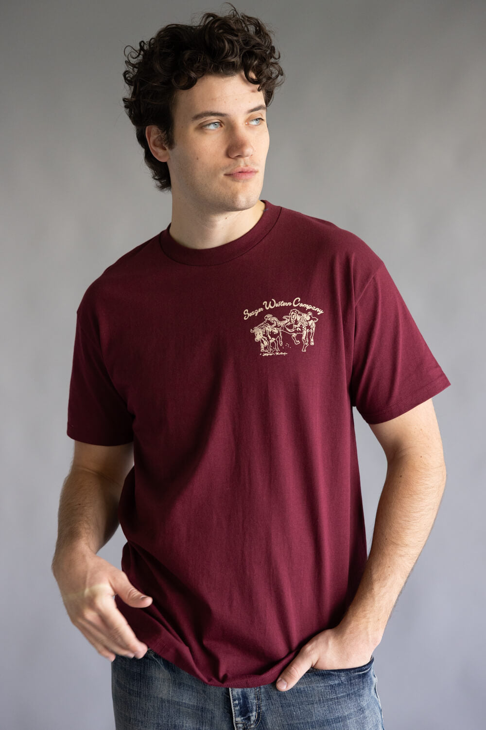 Seager Los Rios T-Shirt for Men in Burgundy