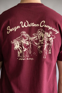 Seager Los Rios T-Shirt for Men in Burgundy