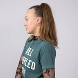  Lace Sheer Layering Top for Women in Black 