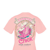 Simply Southern Girls Youth Country Chick T-Shirt for Girls in Pink