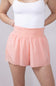 Simply Southern Womens Scalloped Hem Shorts for Women in Coral
