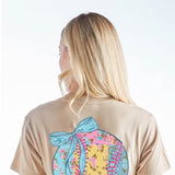 Simply Southern Shirts Patched Baseball T-Shirt for Women in Khaki