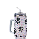 Simply Southern Paw Print Sequin 40oz Tumbler in Silver