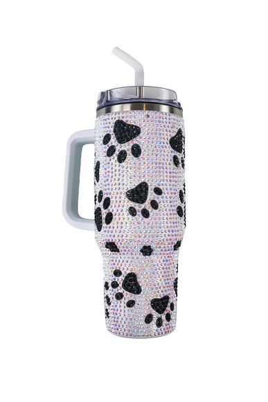 Simply Southern Paw Print Sequin 40oz Tumbler in Silver