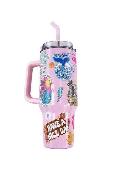 Simply Southern 40oz Sticker Tumbler in Pink Multi