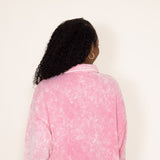 Simply Southern Acid Wash Shacket for Women in Pink
