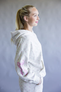  Simply Southern Alice Bow Floral Hoodie for Women in Gray