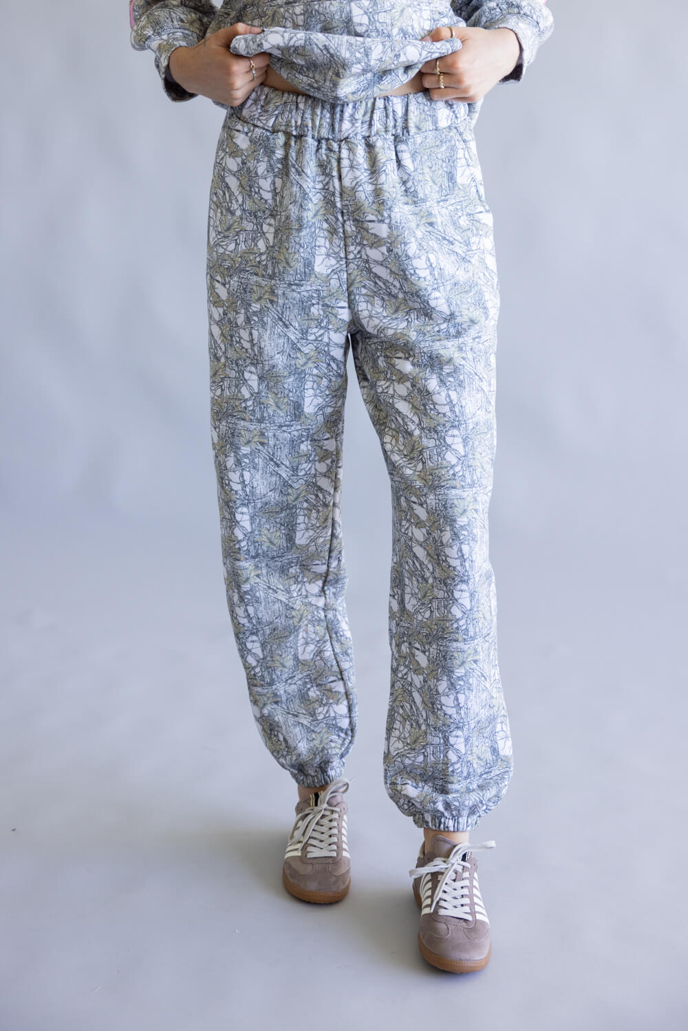 Simply Southern Alice Bow Jogger for Women in Grey Camo | PP-0225-PNT-ALICE-CAMO