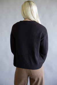 Simply Southern Anastasia Kitty Crew Neck Sweater for Women in Black